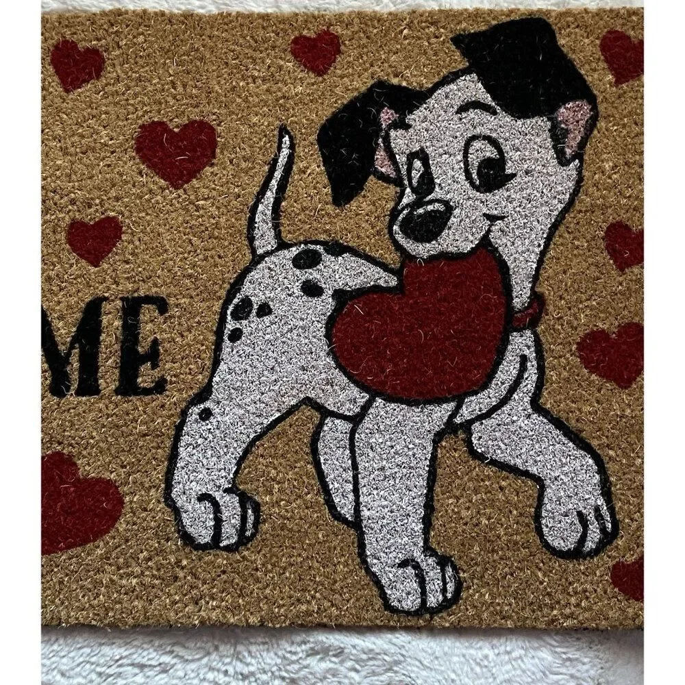 Disney 101 Dalmatians Coir Door Mat Outdoor Valentines‎ Love Hearts 18 X 30” NEW